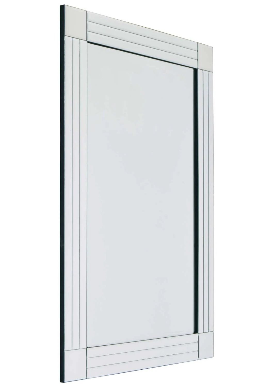 Milton All Glass Bevelled Square Corner Mirror by Unbranded