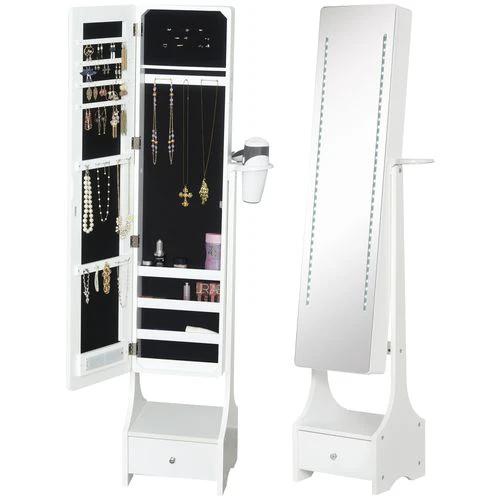 Unbranded Freestanding Jewellery Storage Mirror Armoire LED Lights Hooks Drawer - Mirror