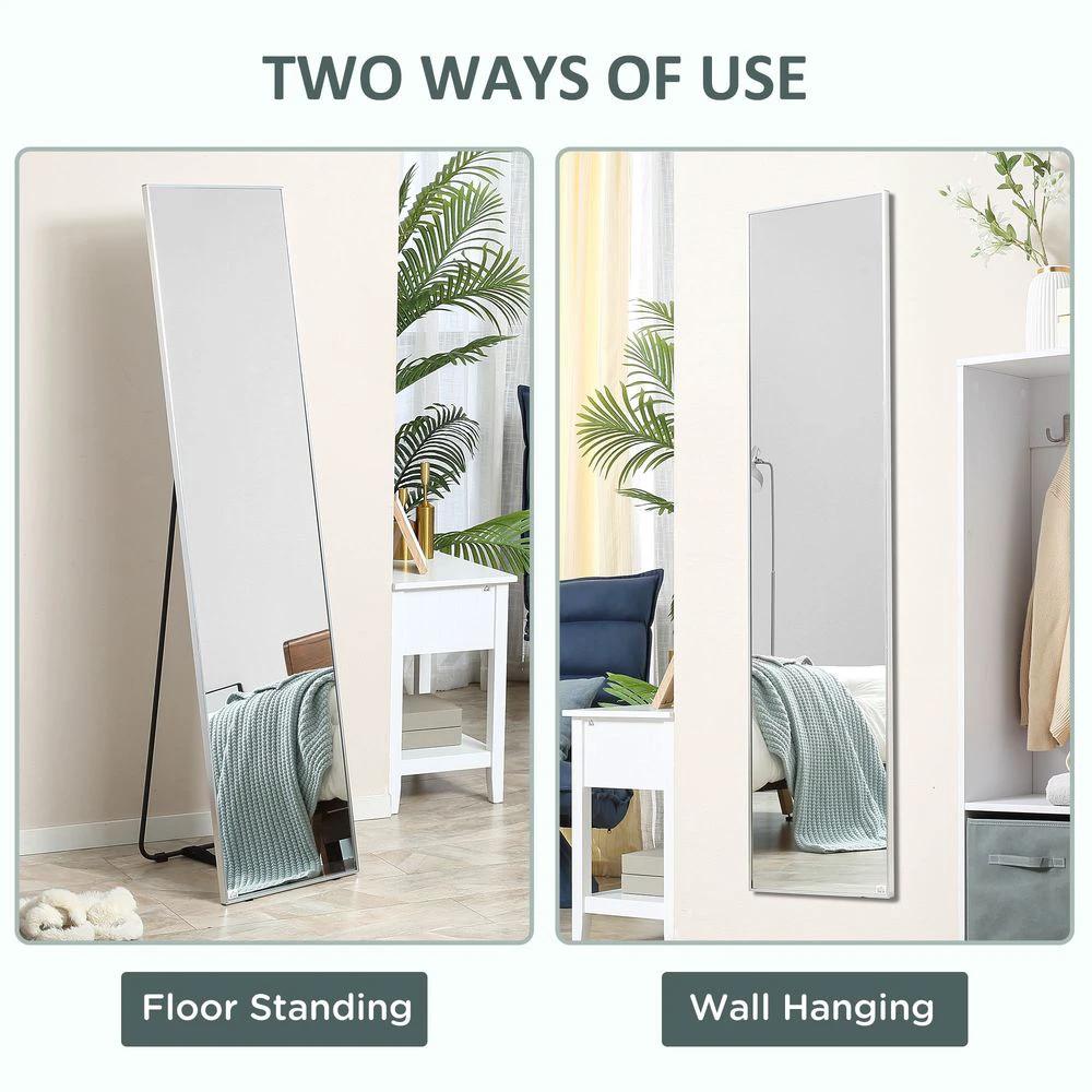Full Length Mirror Dressing Mirror Wall-Mounted Entryway Black Frame - Mirror