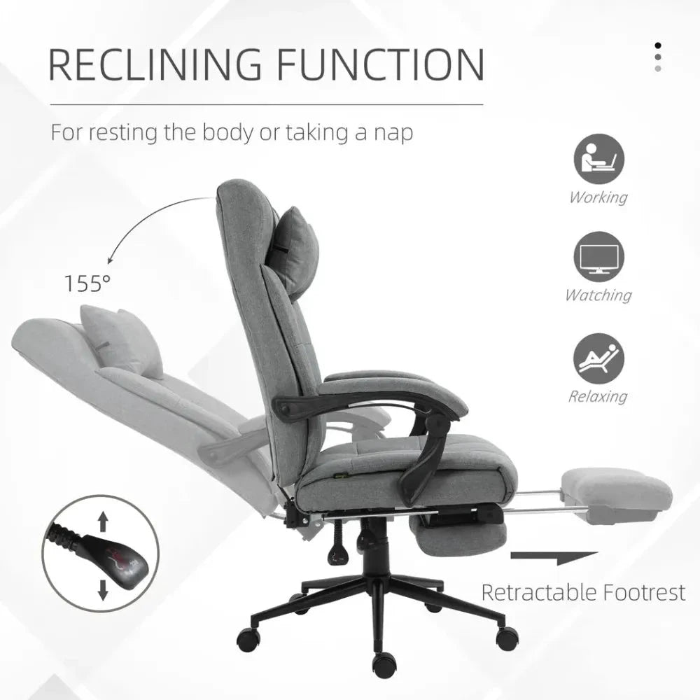 Ergonomic Office Chair Adjustable Height Rolling Swivel w/ Armrest Light Grey by Unbranded