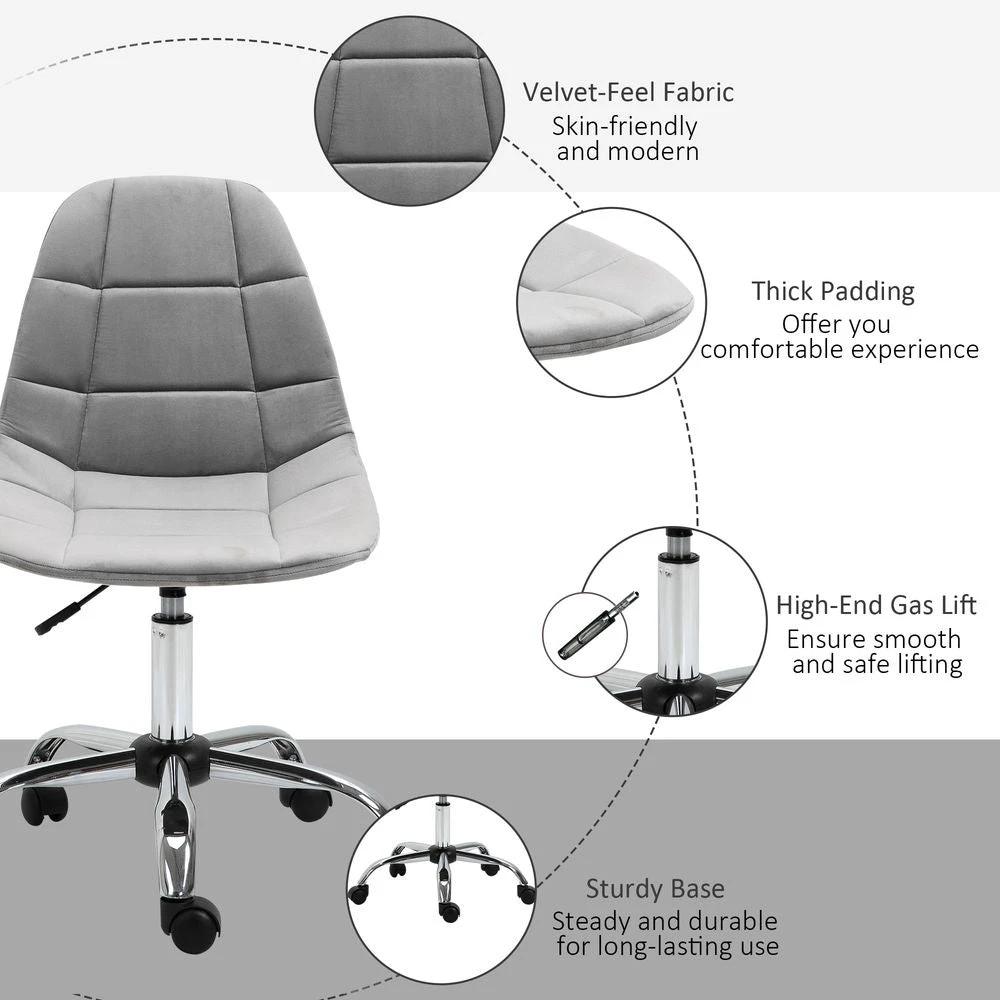 Unbranded Ergonomic Office Chair with Adjustable Height for Home Office, Grey Vinsetto - Uncategorized Office Chair