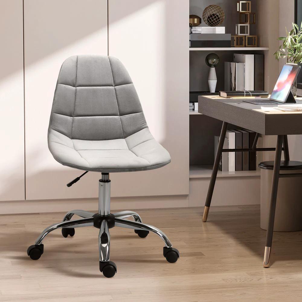 Ergonomic Office Chair with Adjustable Height for Home Office, Grey Vinsetto by Unbranded