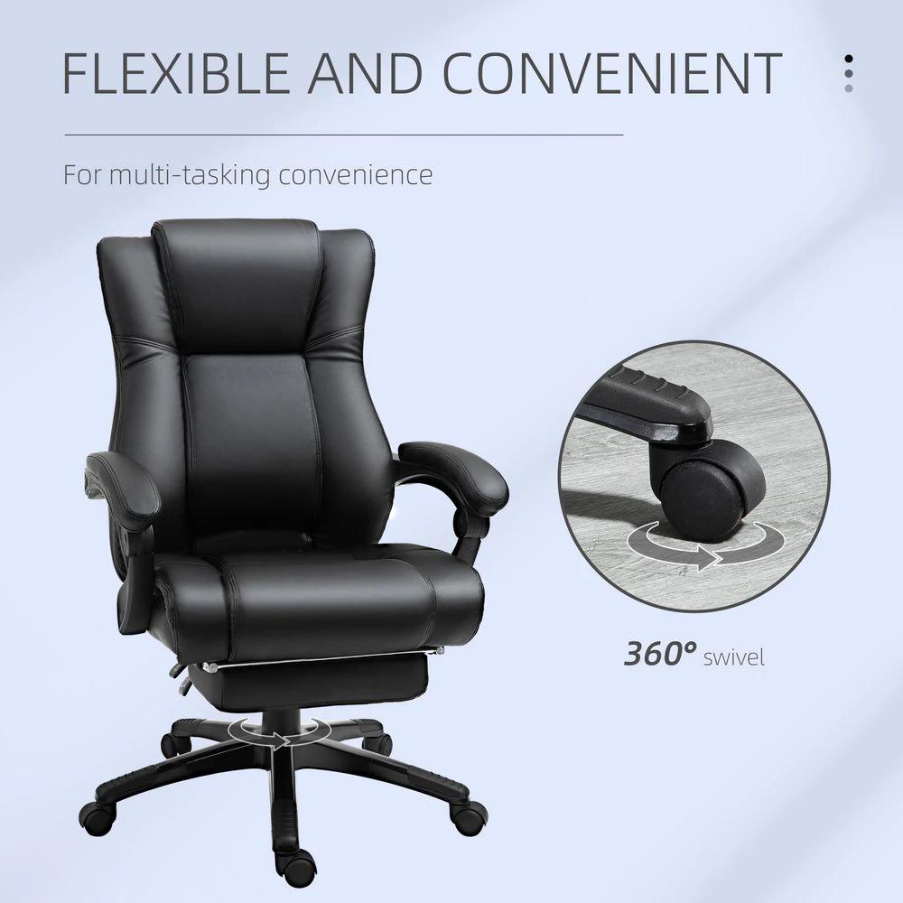 Unbranded Executive Home Office Chair High Back Recliner, w/ Foot Rest, Black Vinsetto - Office Chair