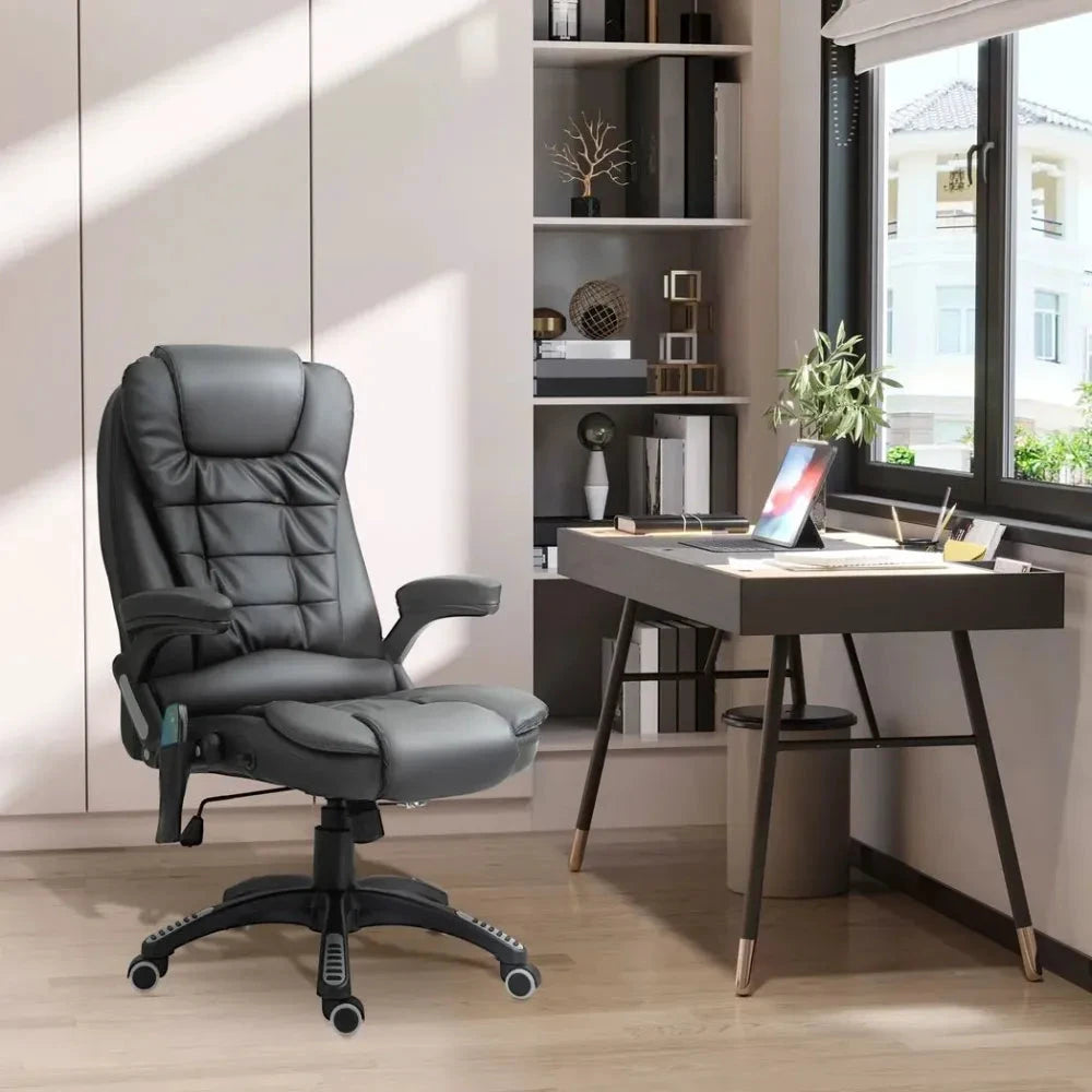 Unbranded Executive Office Chair with Massage and Heat PU Leather Reclining Chair, Black - Office Chair