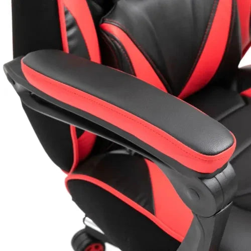 Gaming Chair Ergonomic Reclining w/ Manual Footrest Wheels Stylish Office Red by Unbranded