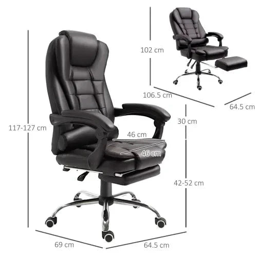 Unbranded High Back Executive Office Chair Reclining Computer Chair w/ Swivel Wheel Brown - Office Chair