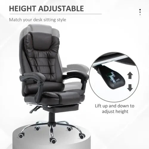 Unbranded High Back Executive Office Chair Reclining Computer Chair w/ Swivel Wheel Brown - Office Chair