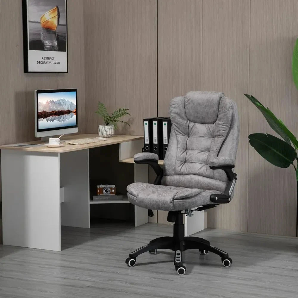 High Back Home Office Chair Computer Desk Chair w/ Arms Swivel Wheels Grey