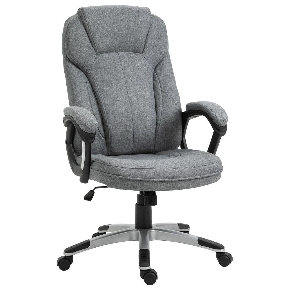Unbranded High Back Home Office Chair Height Adjustable Computer Chair w/ Armrests, Grey - Office Chair