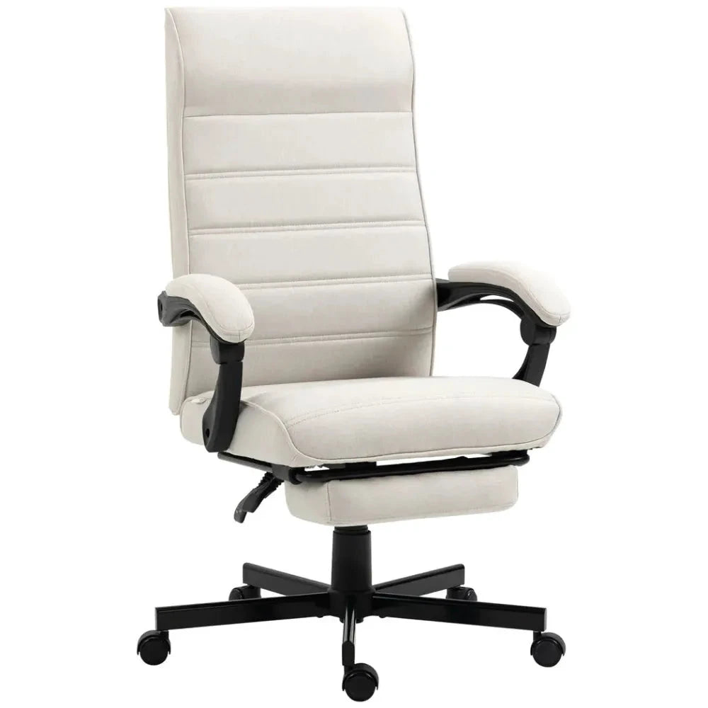 Home Office Chair High-Back Reclining Chair for Bedroom Study Living Room White - Office Chair