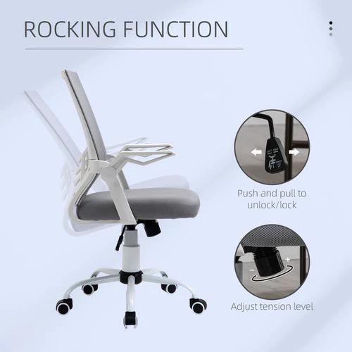 Unbranded Mesh Swivel Office Chair Task Computer Chair w/ Lumbar Support, Grey Vinsetto - Office Chair