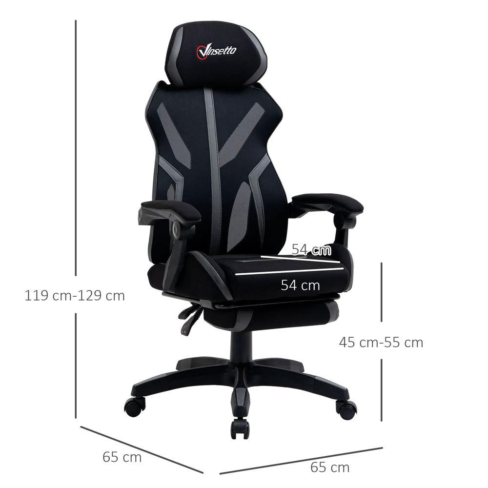 Unbranded Mesh Task Swivel Chair Office Desk Recliner w/ Lumbar Support, Grey Vinsetto - Office Chair