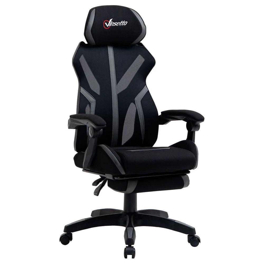 Mesh Task Swivel Chair Office Desk Recliner w/ Lumbar Support, Grey Vinsetto by Unbranded