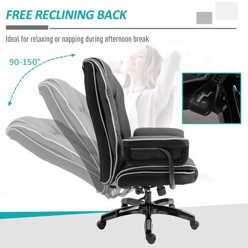Unbranded Piped PU Leather Padded High-Back Computer Office Gaming Chair Black Vinsetto - Office Chair
