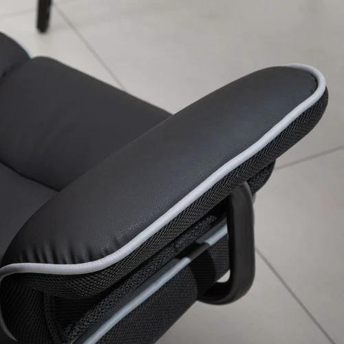 Unbranded Piped PU Leather Padded High-Back Computer Office Gaming Chair Black Vinsetto - Office Chair