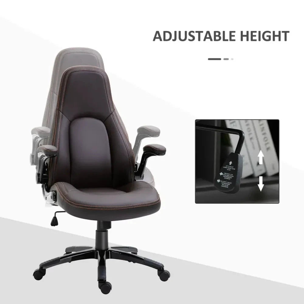 Unbranded PU Leather Office Chair High Back Swivel Office Chair with Adjustable Height - Office Chair