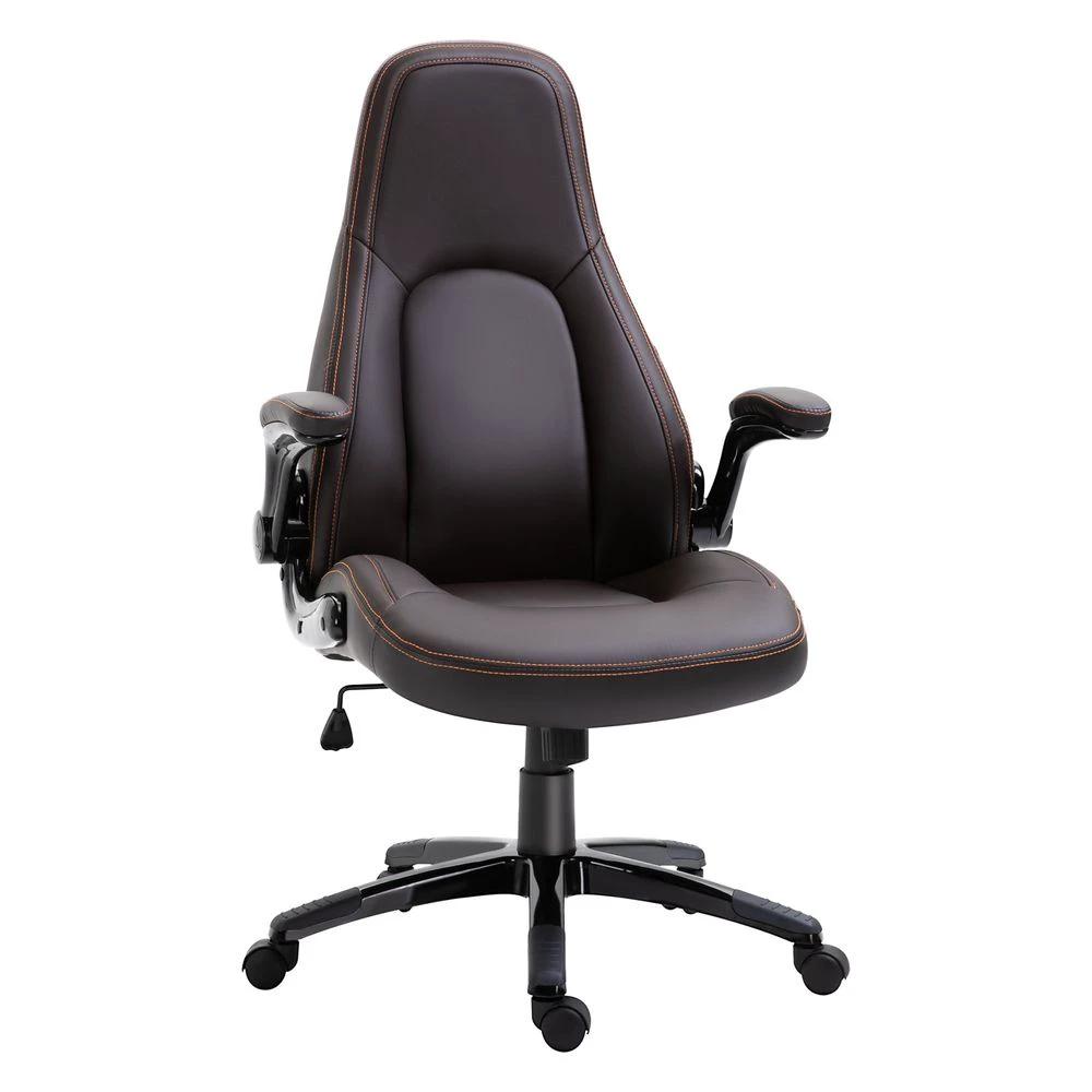 PU Leather Office Chair High Back Swivel Office Chair with Adjustable Height by Unbranded