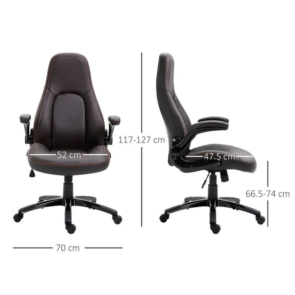 Unbranded PU Leather Office Chair High Back Swivel Office Chair with Adjustable Height - Office Chair