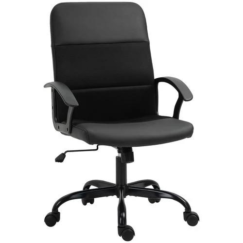 PVC Leather & Mesh Panel Blend Office Chair Swivel Seat w/ Padding Ergonomic - Office Chair