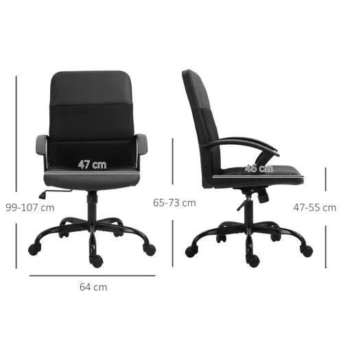 PVC Leather & Mesh Panel Blend Office Chair Swivel Seat w/ Padding Ergonomic - Office Chair