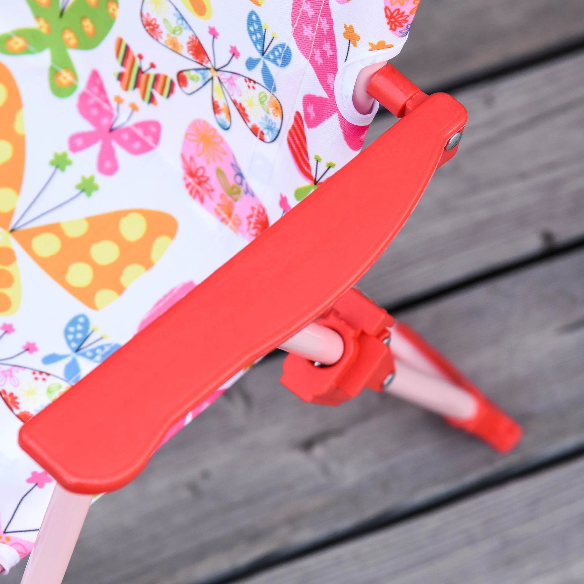 Unbranded Outsunny Kids Folding Picnic Table Chair Set Butterfly Pattern Outdoor Parasol - Picnic Tables