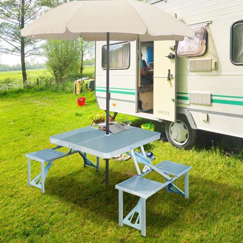 Unbranded Portable Folding Trestle Camping Picnic Table Outdoor Chair Stools Outsunny - Picnic Tables