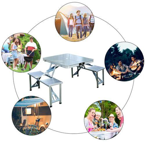 Portable Folding Trestle Camping Picnic Table Outdoor Chair Stools Outsunny by Unbranded