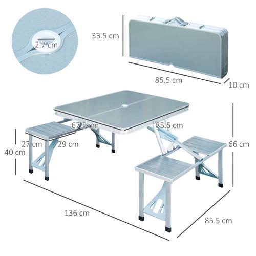 Unbranded Portable Folding Trestle Camping Picnic Table Outdoor Chair Stools Outsunny - Picnic Tables