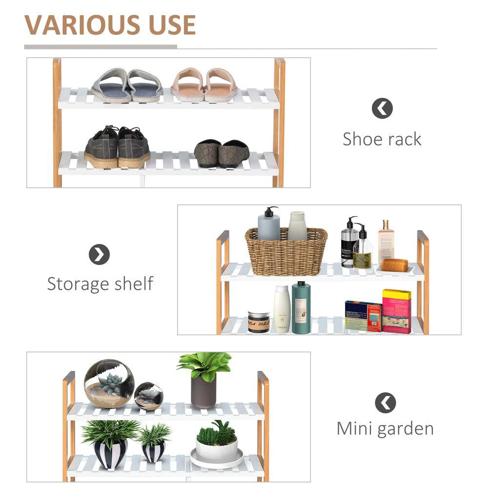 4-Tier Shoe Rack Simple Home Storage Wood Frame Boot Compartment Home - Shoe Storage