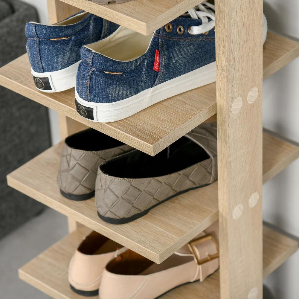Unbranded 7 Tier Shoe Rack Organizer Storage Shelf Wooden Display Cabinet Oak - Uncategorized Shoe Storage