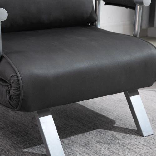 Sofa Bed Foldable Portable Armchair Sleeper Lounge Pillow Dark Grey by Unbranded