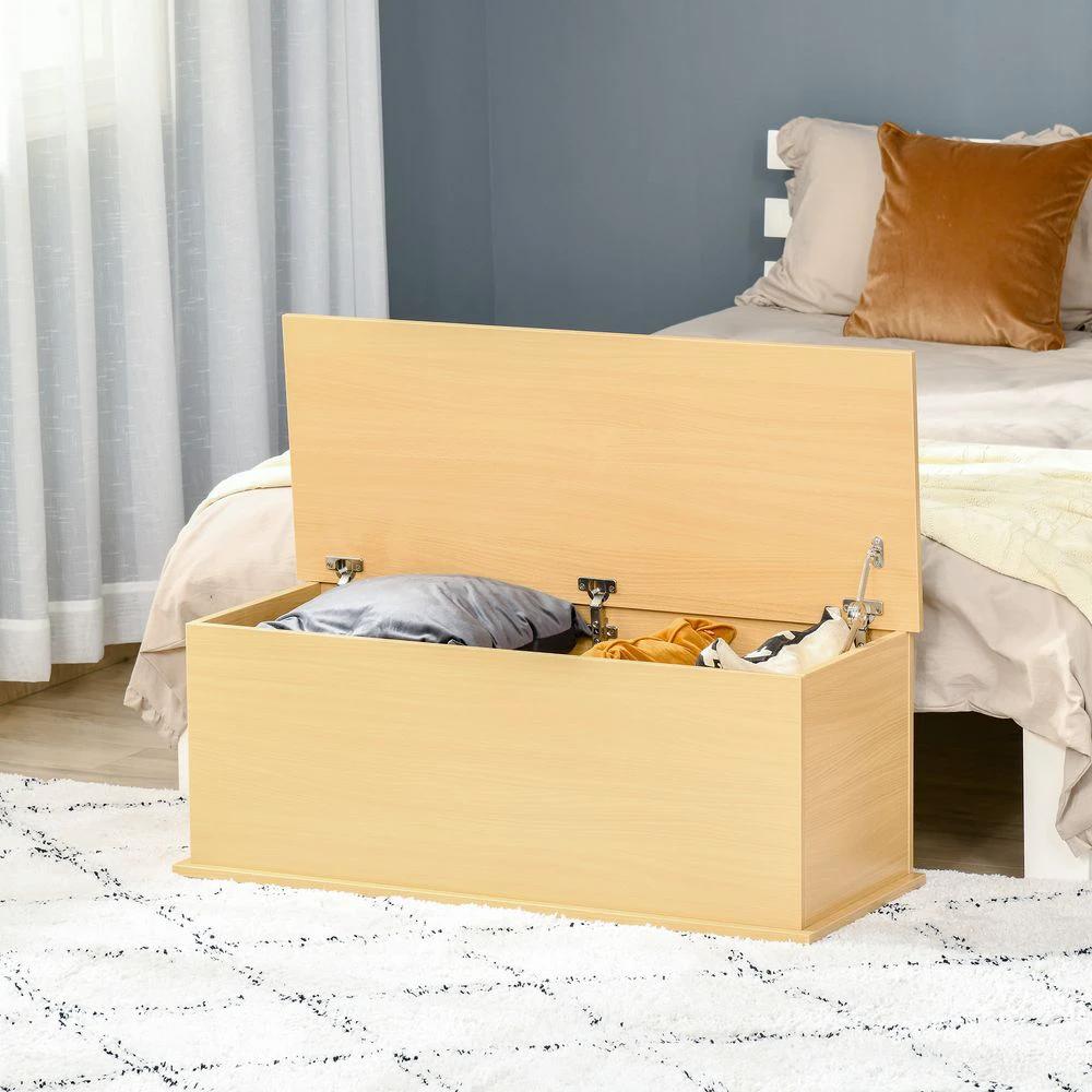 Storage Box Chest Lid Spacious Collect Cabinet Chipboard -Burlywood by Unbranded
