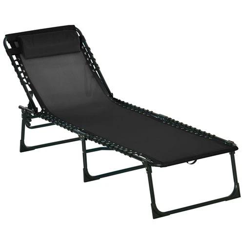 Unbranded Sun Lounger Reclining Cot Foldable Folding Garden Chair Bed Relaxer Outsunny - Sun Lounger