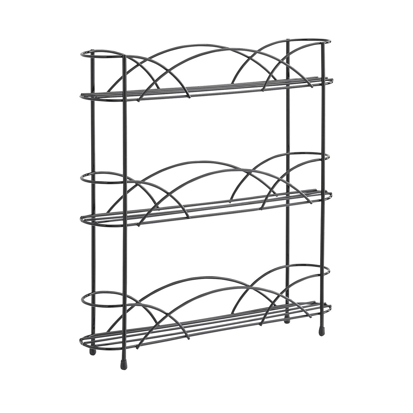 Freestanding Spice Rack Chrome or Black Powder Coated Finish