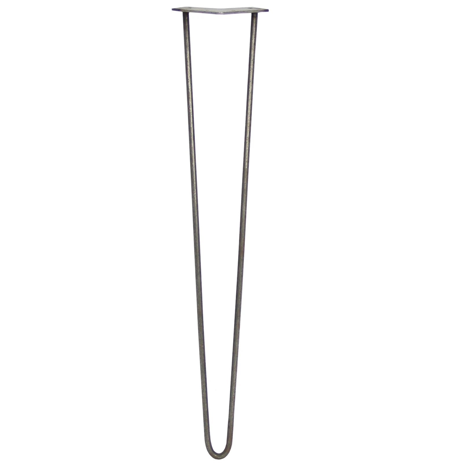 4 x 28" Hairpin Legs - 2 Prong - 10mm - Raw Steel by Monster Shop
