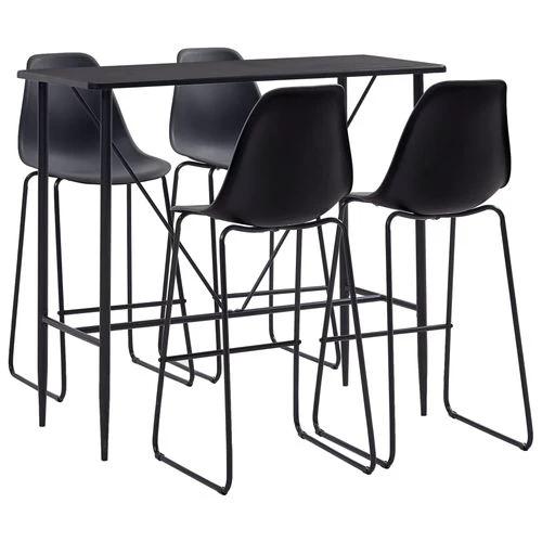 vidaXL 5 Piece Bar Set Plastic Black by vidaXL