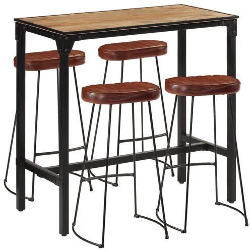 vidaXL vidaXL 5 Piece Bar Set Solid Rough Wood Mango and Metal - Dining Set