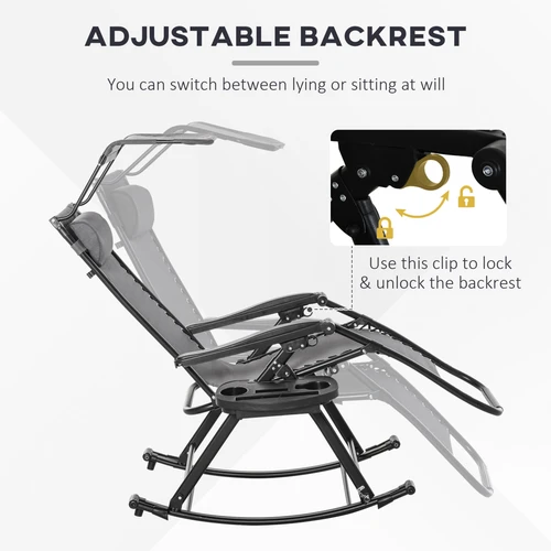 Folding Recliner Chair with Adjustable Backrest and Zero-Gravity Design for Outdoor Relaxation by Unbranded