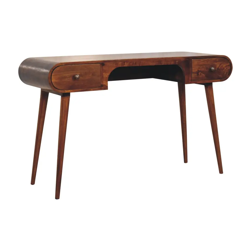 Artisan Furniture Artisan Furniture Solid Wood Chestnut London Arch Writing Desk, 2 Drawers, Brown - Desk