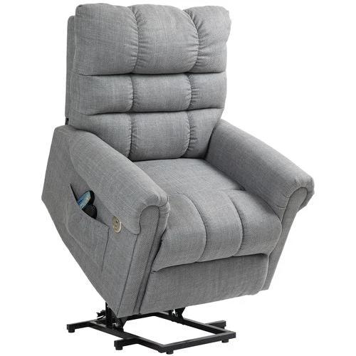 HOMCOM Power Lift Recliner Chair for Elderly with Massage and Heat Grey by HOMCOM