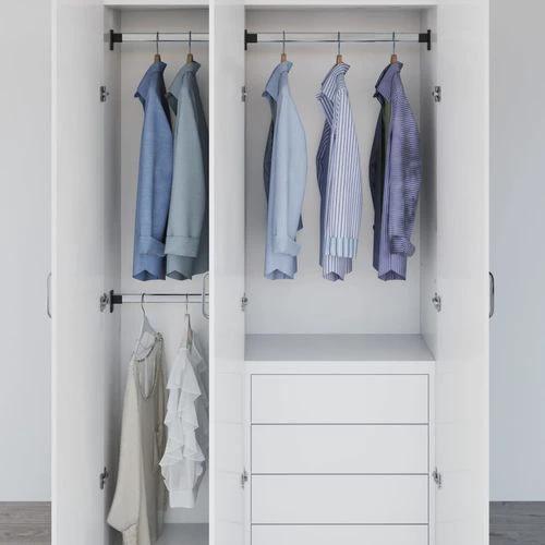 vidaXL Premium Telescopic Wardrobe Rails 58-100 cm Adjustable Aluminium Clothes Hanging Rods for Closet Organization 2 pcs Silver - Wardrobe