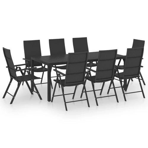 vidaXL vidaXL 9 Piece Garden Dining Set with Weather-Resistant PE Rattan and Easy-Clean WPC Tabletop for Outdoor Entertaining - Garden Set