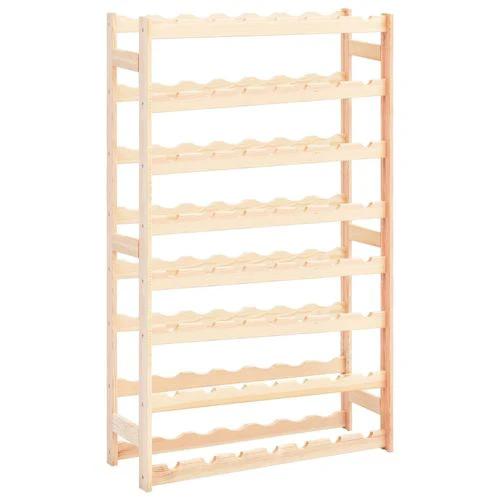 vidaXL Solid Pinewood Wine Rack for 56 Bottles with Rustic Design for Wine Enthusiasts - Wine Rack