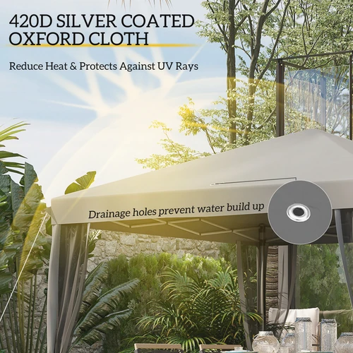 Heavy Duty Pop Up Gazebo 3 x 3m with Removable Mesh Sidewalls for Outdoor Events and Parties by Outsunny