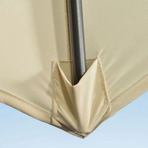 Outsunny 3 x 3(m) Cantilever Parasol Garden Umbrella with Cross Base White - Parasol