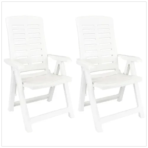 Durable White Polypropylene Garden Dining Set with Foldable Design for Outdoor Entertaining by vidaXL