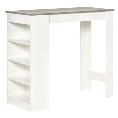 Compact Dual-Function Coffee Table Bar Table with Wood-Effect Top and Storage Shelves for Small Apartments by N/A