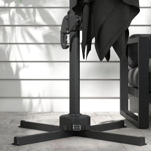 Outsunny Outsunny 3(m) Solar LED Cantilever Parasol Adjustable Garden Umbrella Dark Grey - Parasol