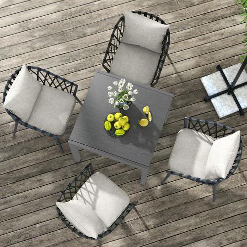 Outsunny Extendable Garden Table for 6 with Aluminium Frame for Patio, Balcony by Outsunny