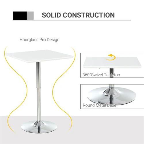 Adjustable Height Coffee Table Bar Table 60x60cm with Modern Design for Home and Office Use by N/A